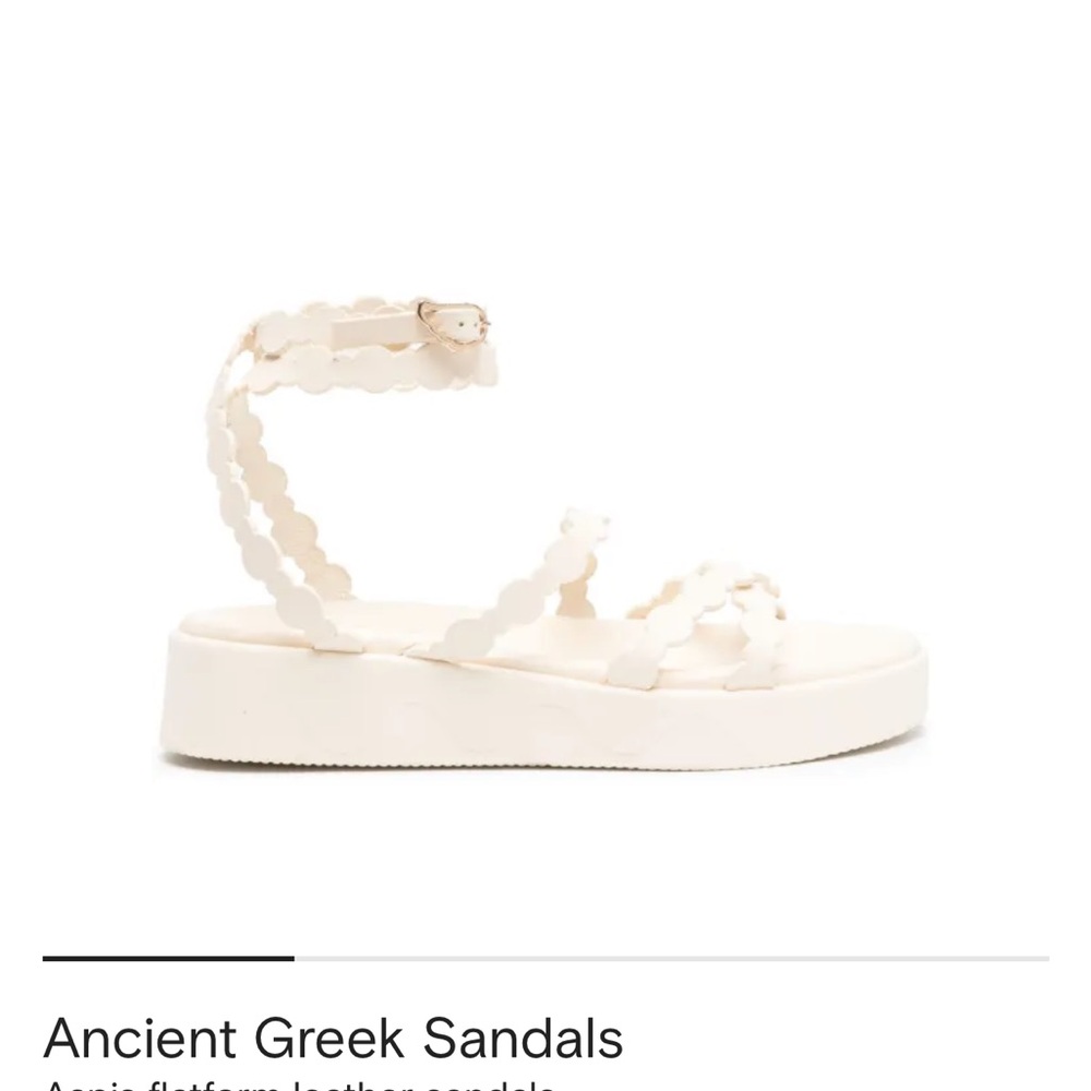 Ancient Greek Sandals Cream Scallop Strap Platform Sandal